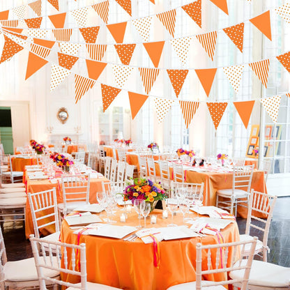 32Ft Dusty Blue Party Decorations Retro Blue Gingham Triangle Banner Flag Pennant Fabric Garland Streamers for Nautical Wedding Birthday Ahoy Achor Bridal Baby Shower Under The Sea Decor Supplies