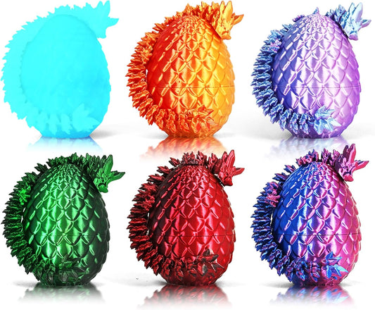 Impossmaker 12pcs 3D Printed Dragon Eggs, Cool Articulated Crystal Dragon Toys for Boys Kids Teen, Surprise Dinosaur Eggs for Party Favors, Fun Goodie Bag Stuffers for Birthdays, Classroom Prizes