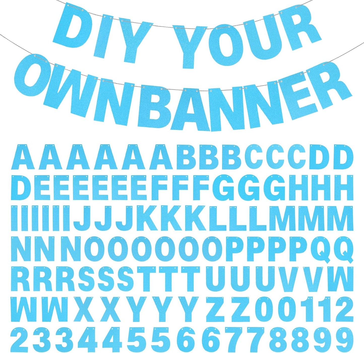 DIY Banner Kit with Letters Glitter Banner Letters Customizable Birthday Banners Graduation Banner Custom Party Hanging Banner for Graduation Wedding Party Baby Shower Decoration(Gold)