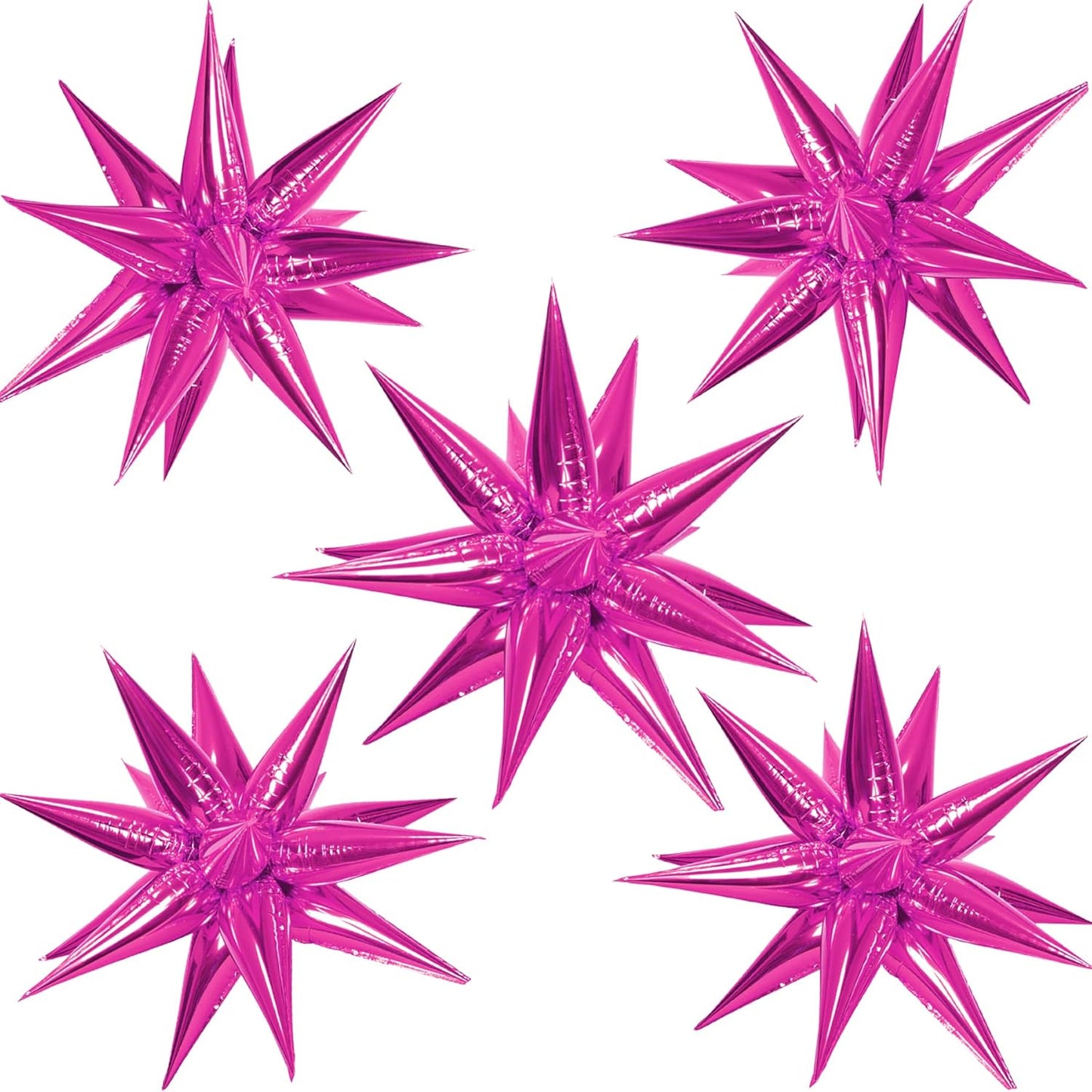 ZAKVOOR 60 Pcs Star Balloons 12 Spike Foil Explosion Party Decoration Balloons for Christmas New Year Eve Birthday (Silver)