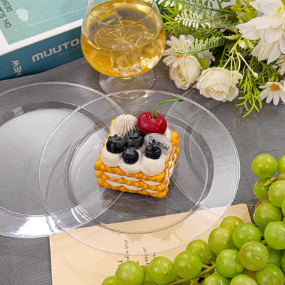 FLOWERCAT 60PCS White Plastic Plates - Heavy Duty White Disposable Plates for Mother's Day/Birthday Party/Wedding -serve for 30 guests Include 30PCS 10.25" & 30PCS 7.5" Plates for Party