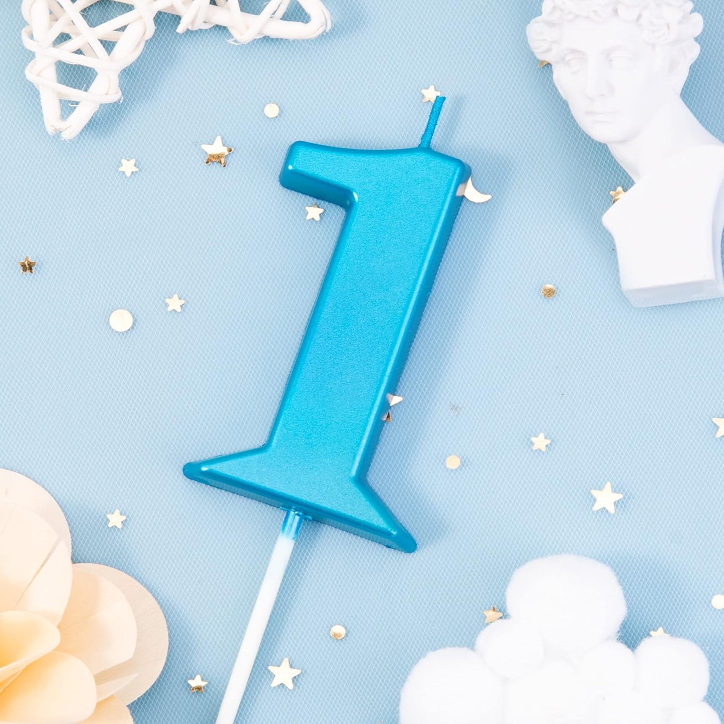 PHD CAKE 2.76 Inch Modern Gold 2 Number Birthday Candles, Gold Number Candles, Cake Number Candles, Party Celebration