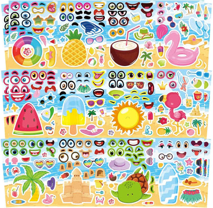 24 Sheets Make a Face Stickers for Kids Toddlers, Make Your Own Animal Mix and Match Sticker Sheets with Sea Animals Horses Dinosaurs Unicorns for Kids Crafts Party Favors Goodie Bags Stuffers