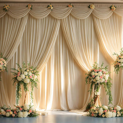 10ftx10ft Black Backdrop Curtains for Weddings Parties, Wrinkle Free 2 Panels Silky Polyester Photo Backdrop Drapes Back Drop Cloth Drapery for Birthday Mother'sDay Photography Background