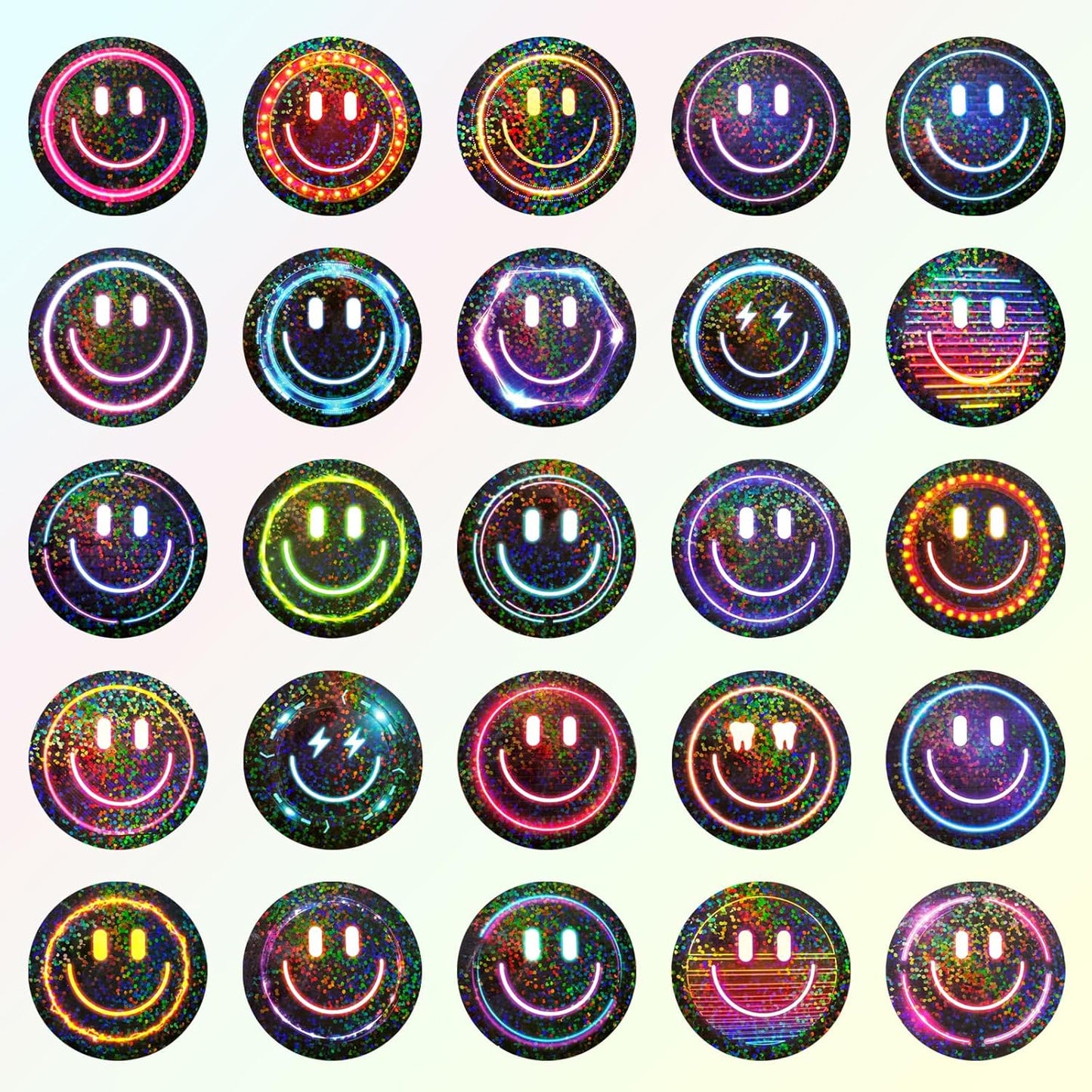 50PCS Smiling Stickers, Cute Water Bottle Stickers for Kids, for Teaching Rewards, Notebooks, Stationery, Luggage, Cartoon PVC Happy Stickers