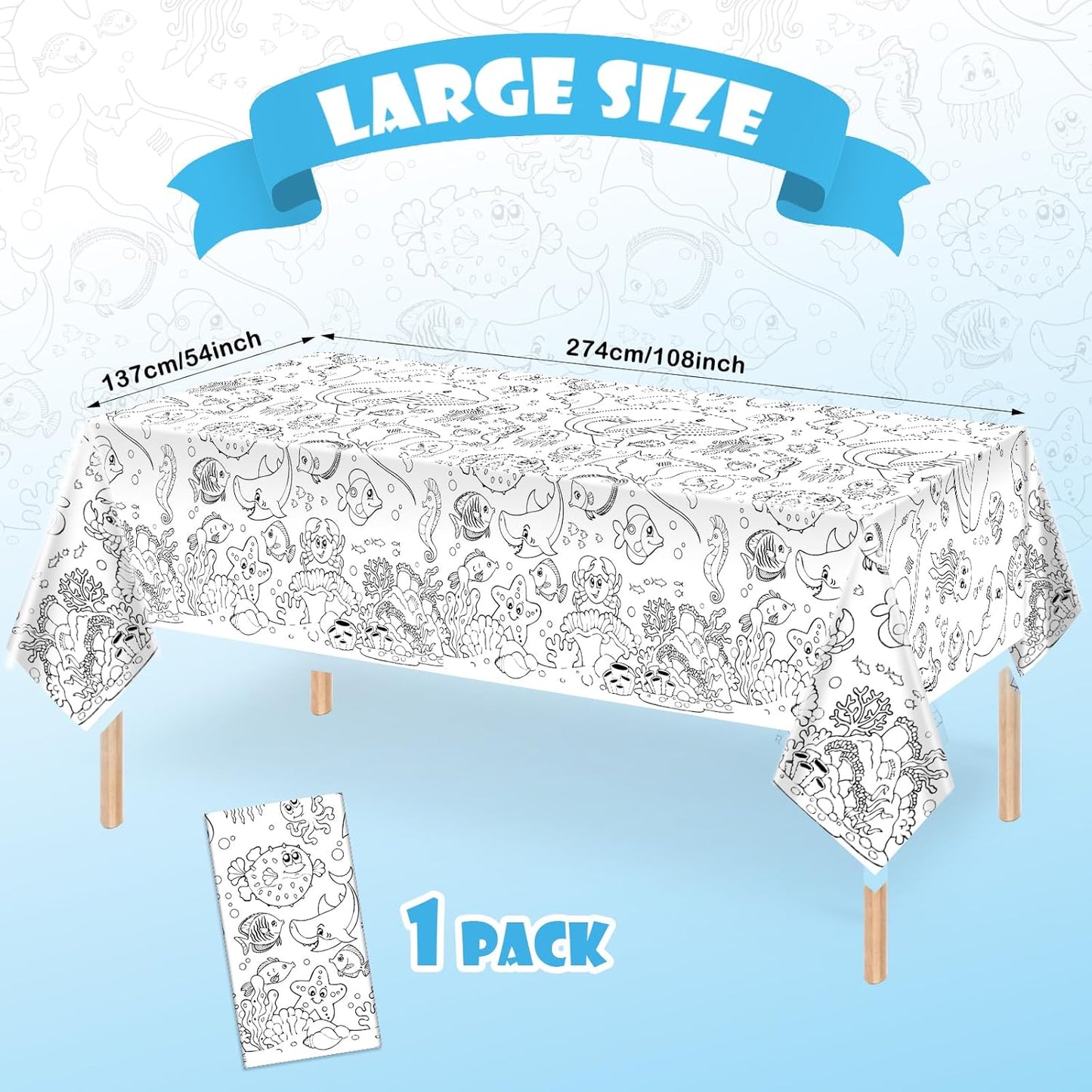 Giant Construction Party Coloring Tablecloth for Kids - Huge Construction Theme Table Cover Large Dump Truck Vehicle Painting Poster for Children Birthday Party Supplies 54x108 Inch