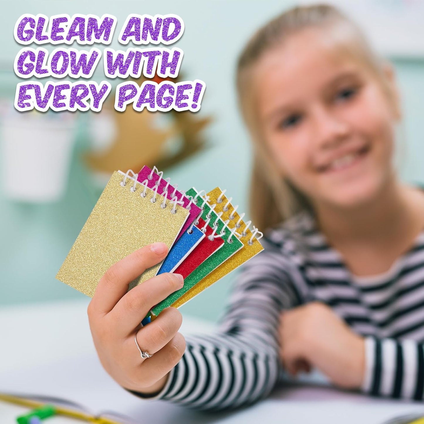 Playbees Mini Prism Spiral Notepads - 24PK Bulk Small Pocket Mini Notebooks for Kids, 2.5 Inch x 3.6 Inch - 20 Sheets Per Book, Top Bound Spiral Memo Note Pads for Party Favor Gifts and Goodie Bags