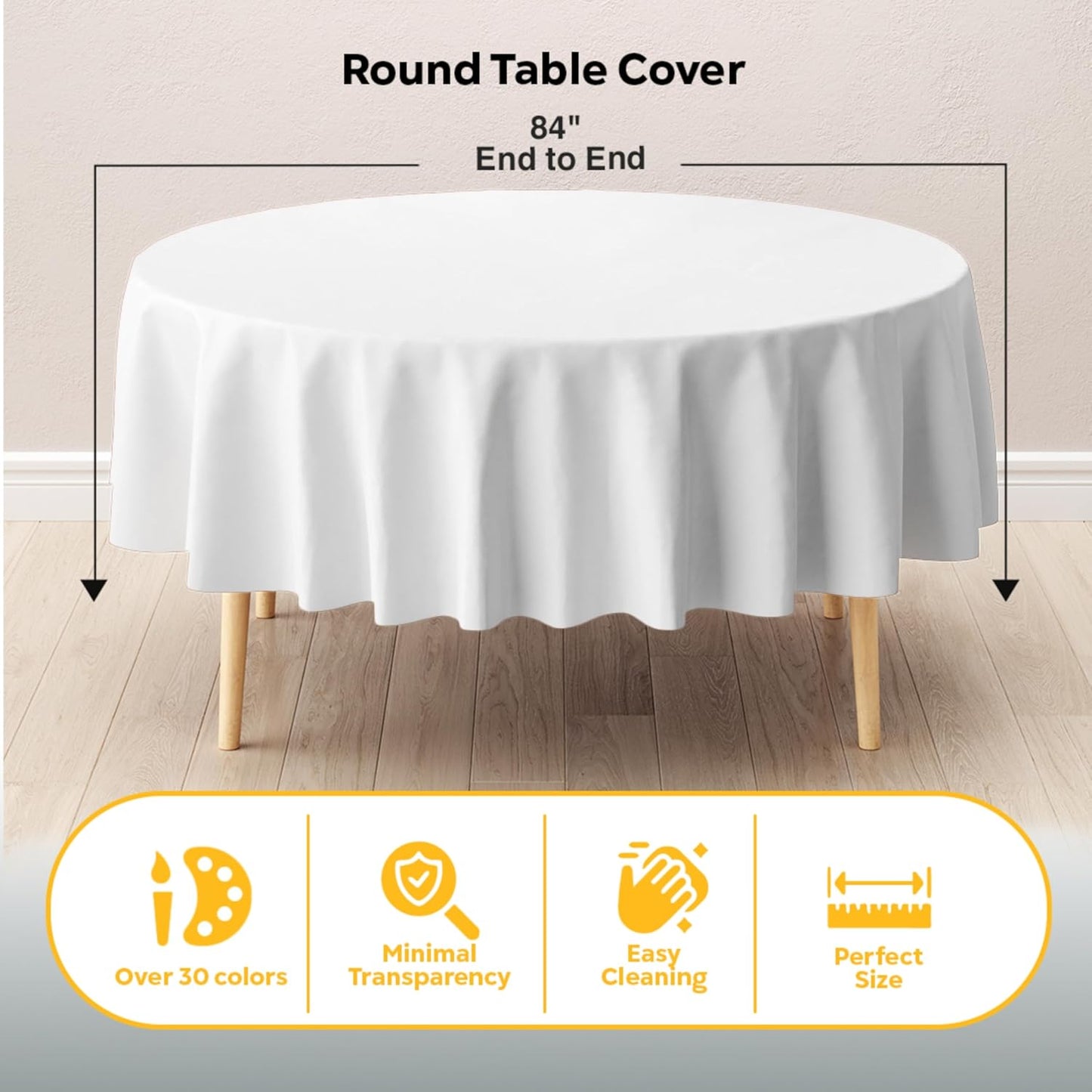 12-Pack Premium Plastic Tablecloth 54in. x 108in. Rectangle Table Cover - Dark Blue - Colors B