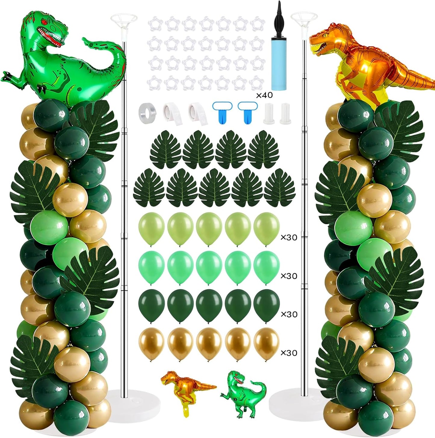 2 Sets Graduation Balloon Column Stand Kits with Balloons 2026 Grad Themed Decoration Navy Blue Balloon Tower Stand Kit for Grad High School & College Celebration Party Decor