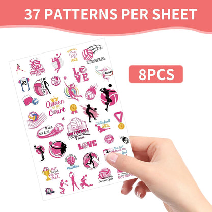 Gymnastic Temporary Tattoos Stickers - 200+ Sport Tattoo for Birthday Party Decorations, Dance Favors Supplies for Girls Boys, School Class Prize(8 Sheets)