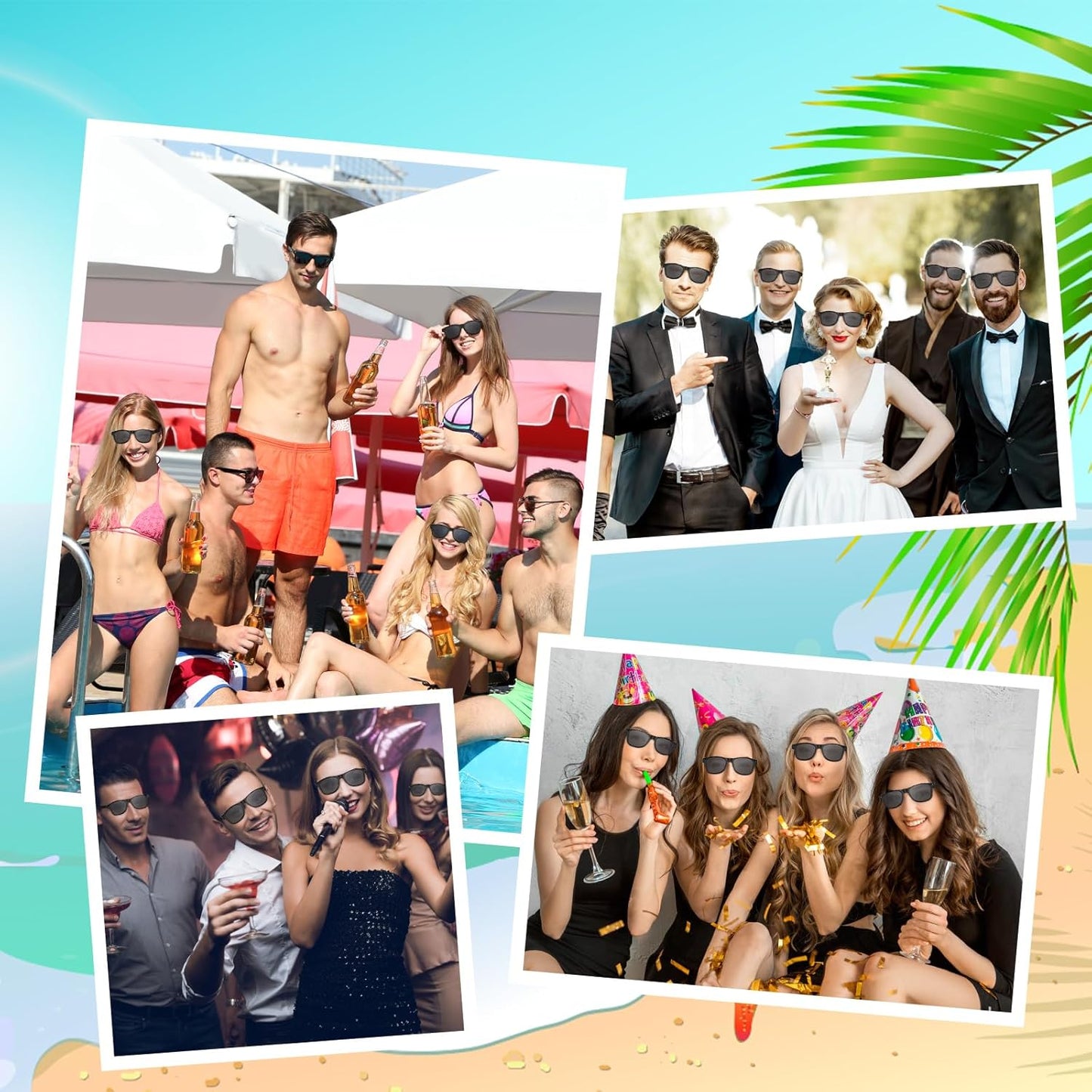 ASTARON Sunglasses Bulk, 6/12/24/48 Pack Sunglasses Party Favors for Summer Beach Pool Birthday Wedding Party Supplies