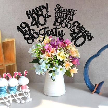 15 PCS 50th Birthday Centerpiece Sticks Fifty Happy 50th Straight Outta 1976 Table Flower Centerpieces Sticks Cheers to 50 Floral Decorations for 50th Birthday Party Centerpieces Supplies Black