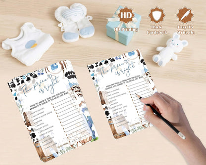 Cowboy Baby Shower Bingo Game, Pack of 30 Game Cards, Wild West Rodeo Shower Game, Gender Reveal Party Decorations, Gender Neutral - KR59