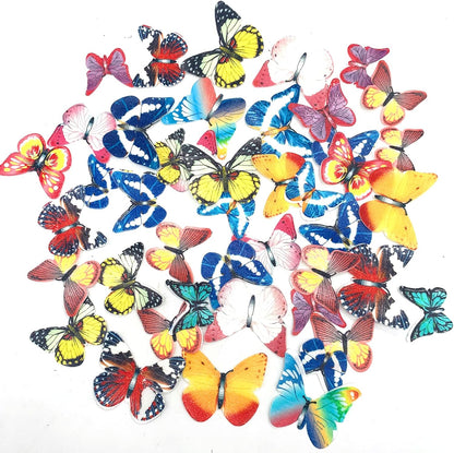 Weraru 58Pcs Edible Butterfly and Flowers Cake Topper Cupcake Toppers Wedding Themed Party Birthday Cake Decoration Mixed Size & Colour