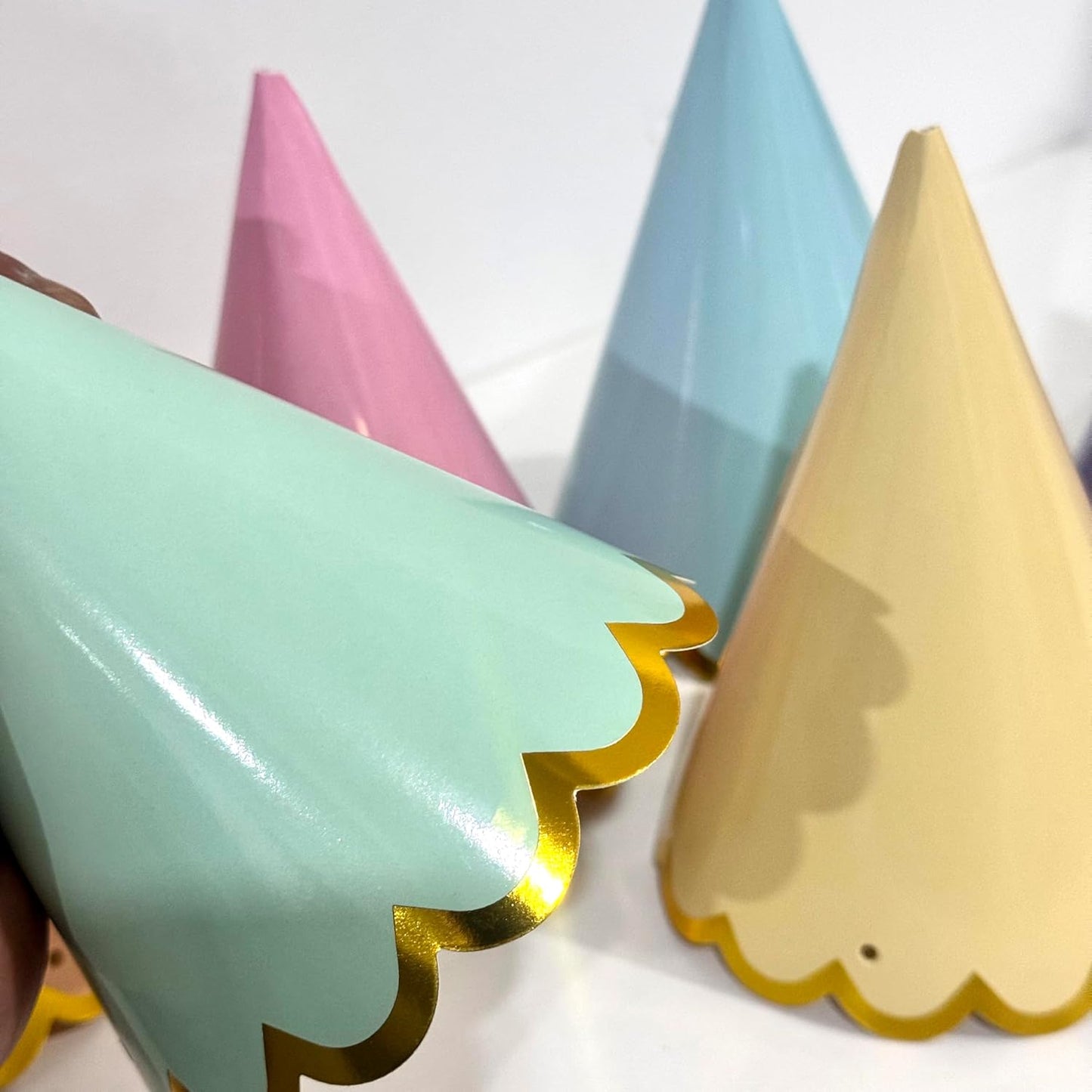 Pre-Assembled Pastel Party Hats for Kids, Birthday Party Hats for Adults