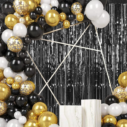 Silver Fringe Curtain Party Streamers, 12 Pack 3.3ft x 8.2ft Foil Curtain Backdrop Tinsel Foil Fringe Curtains Photo Booth Backdrop Streamer for Birthday, Wedding, Baby Shower, Disco Party