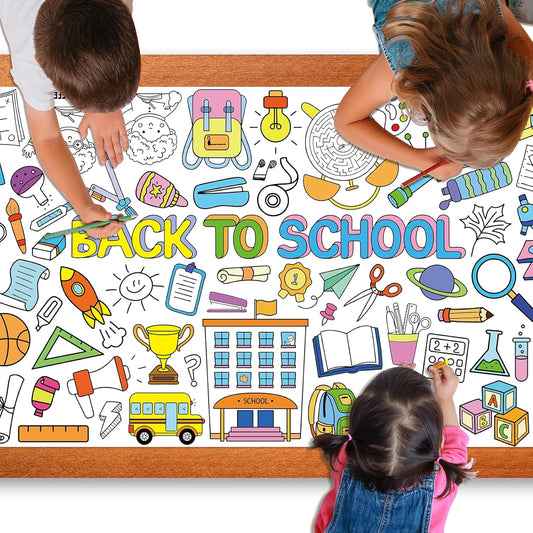 Under The Sea Large Coloring Poster for Kids 30 x 72 Inch, Ocean Animals Giant Coloring Paper Tablecloth, Sea Themed Color-in Activities Games for Kids School Classroom Home Party Supplies Decorations