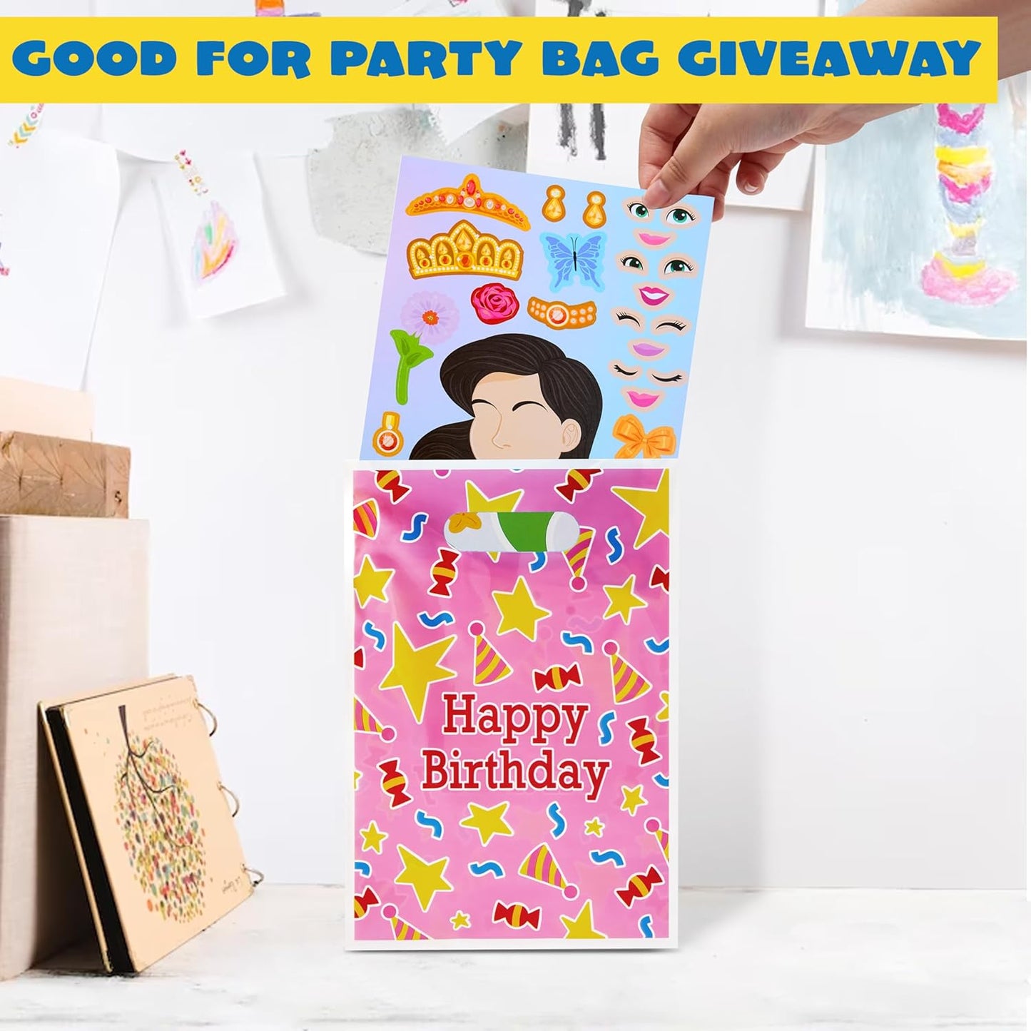 JOYIN 36 Sheets 9"x6" Make a face Stickers for Kids, Make Your Own Animal Stickers with Unicorn, Dinosaur, Sea and Safari Animals, Crafts Birthday Party Favors, Goodie Bags Classroom Activities