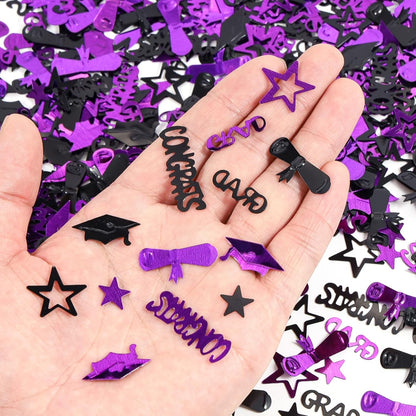 Gold and Black Graduation Confetti 2026, 1000 Pcs Congrats Grad Confetti Class of 2026 Party Table Centerpiece for 2026 Graduation Party Decorations