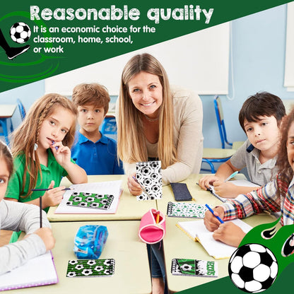 24 Pcs Sports Party Favors Soccer Mini Notepads Soccer Notebooks for Kids Spiral Journal Notebooks Teacher School Classroom Reward Supplies for Teens Boys Girls First Day Back to School