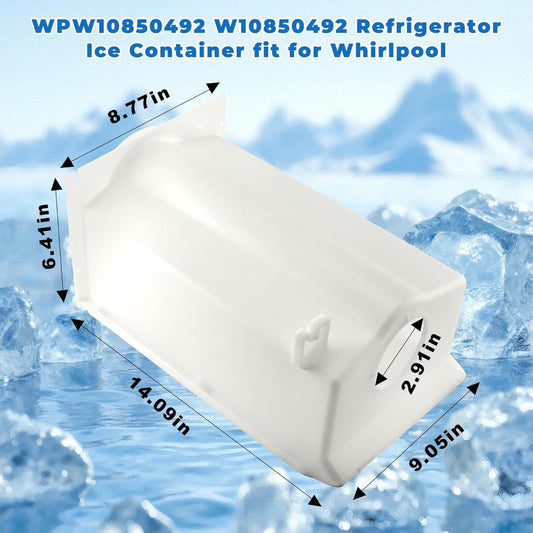 W10850492 Ice Bin Replacement, Ice Maker Bucket Fit for Whirlpool Kenmore Maytag Amana, Replaces W10670844 W10138193 WPW10850492 AP5989704, Fits WRS321SDHZ01 WRS331SDHM Refrigerators Prime&Swift