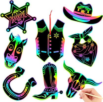 JULMELON 36 PCS Ocean Crafts, Rainbow Scratch Art Under The Sea Party Favors DIY Magic Color Summer Ocean Animals Scratch Cards for Summer Party Favors School Activities
