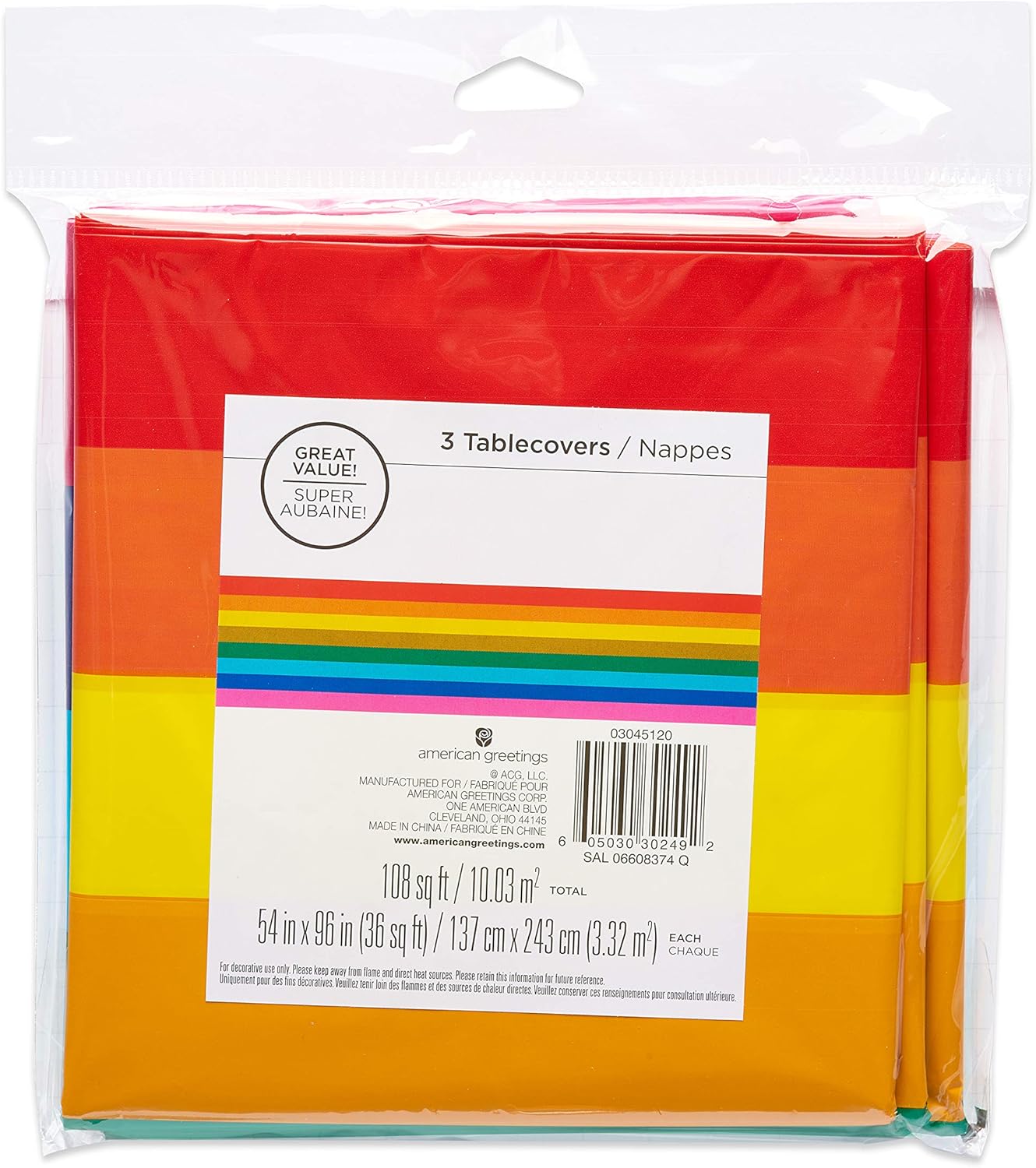 American Greetings Rainbow Party Supplies, Dessert Plates (36-Count)