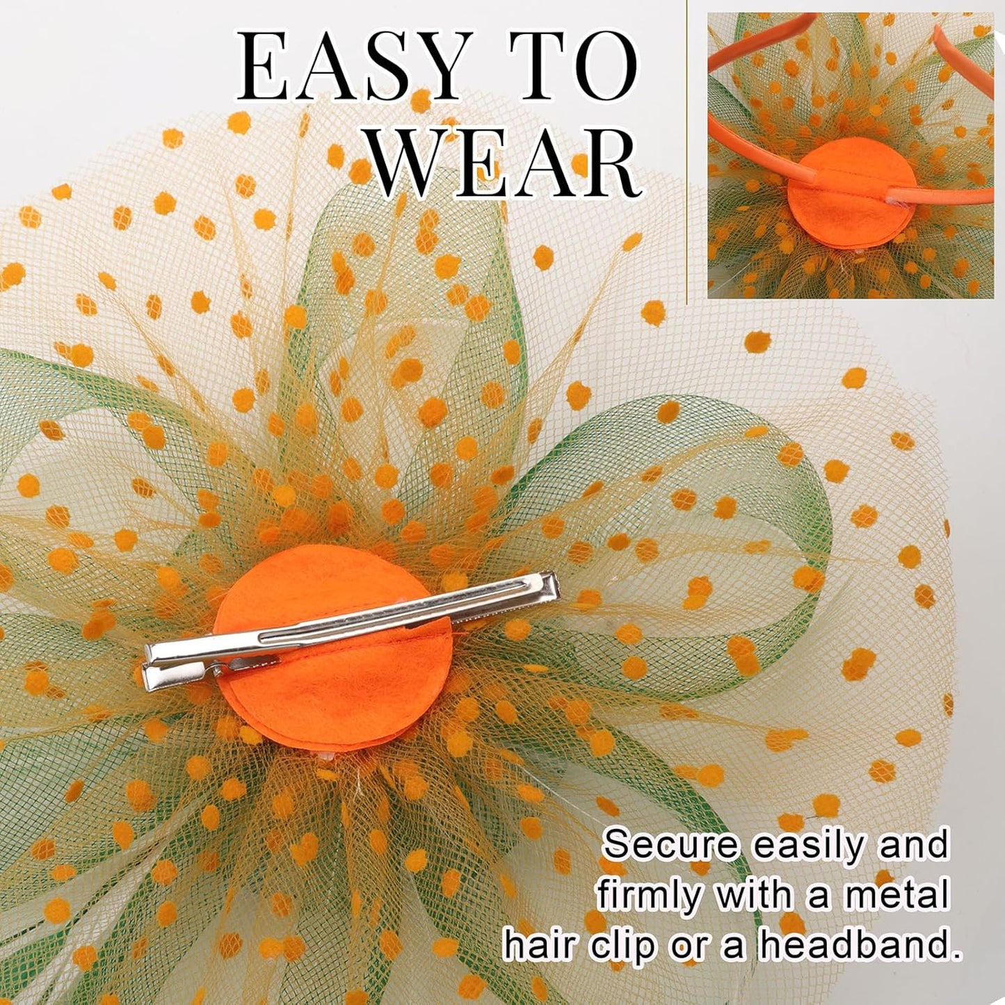 DRESHOW Fascinators Hat Flower Mesh Ribbons Feathers on a Headband and a Clip Tea Party Headwear for Girls and Women - Colors A