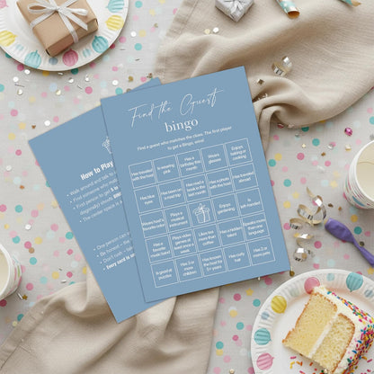 Find The Guest Bingo Cards – 25 Unique Cards, Icebreaker Party Games for Adults, Rustic Blush Pink Mingle Activity for Birthday Parties, Family Reunions, Office Events & Friendsgiving