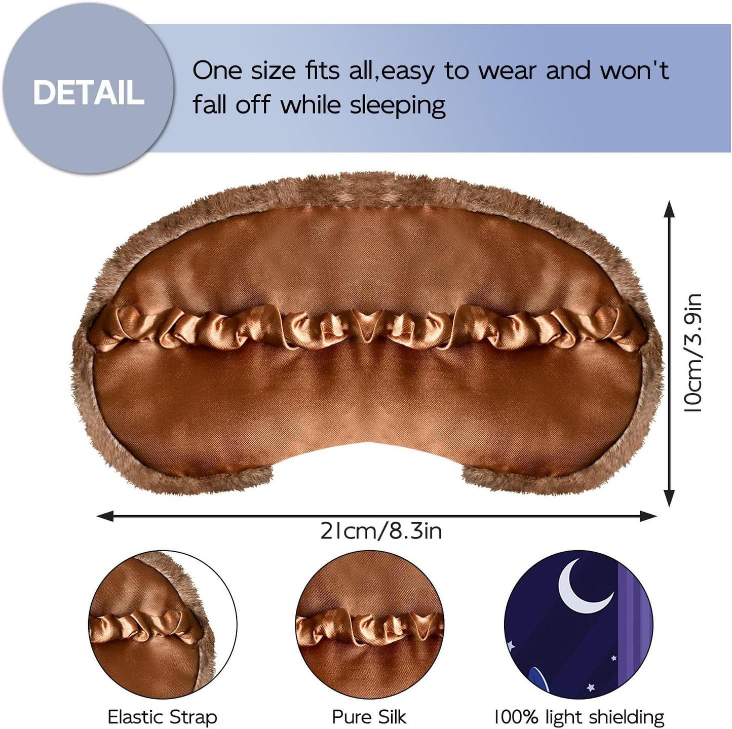 Christmas Reindeer Sleep Mask Cute Antler Eye Masks Sleeping Soft Plush Cartoon Blindfold Funny Animal Eye Cover Xmas Presents for Women Men (Xmas Reindeer,Brown)