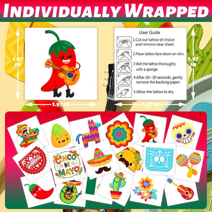 winthrop 240 Pcs Bulk Summer Temporary Tattoos for Kids, Individually Wrapped Safety Waterproof Tattoos, Best Choice for Hawaiian Luau Party Pool Beach Party Favors Classroom Matching Game, 60 Designs