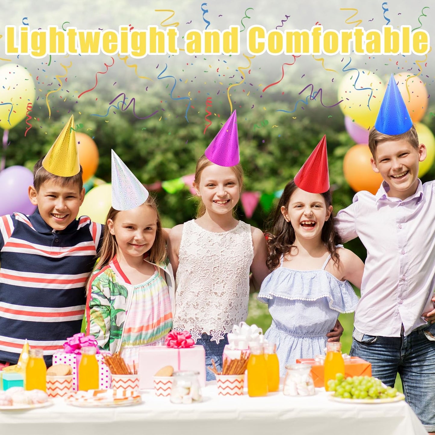 CANREVEL Party Hats for Adults, Birthday Party Headwear Supplies, Cone Hats Bulk for Women Men