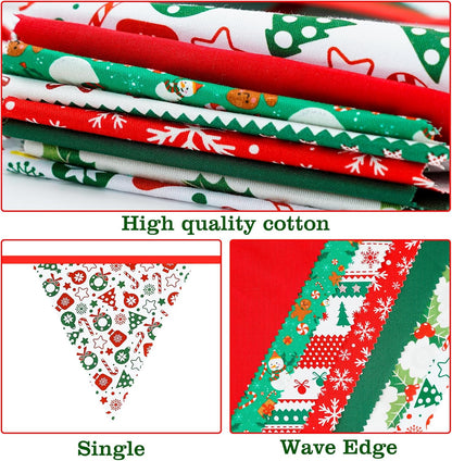 G2PLUS 39Ft Triangle Bunting Banner, 42Pcs Pink Floral Garland Pennant Banner, Reusable Cotton Triangle Flags Party Decoration for Birthday, Wedding, Garden Tea Party, Baby Shower, Room Decor