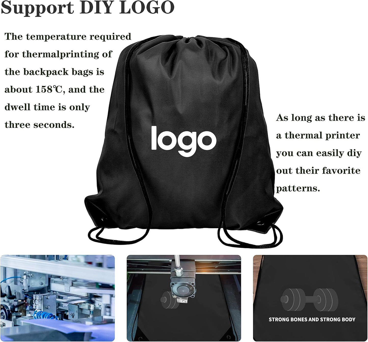 20 Colors Drawstring Backpack Bags Sack Pack Cinch Tote Sport Storage Polyester Bag for Gym Traveling