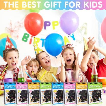YSCare 24 Pack Scratch Arts and Crafts Notebooks, Rainbow Art Scratch Note, Goodie Bags Stuffers Essentials Gifts for Birthday Party Favors Classroom Prizes