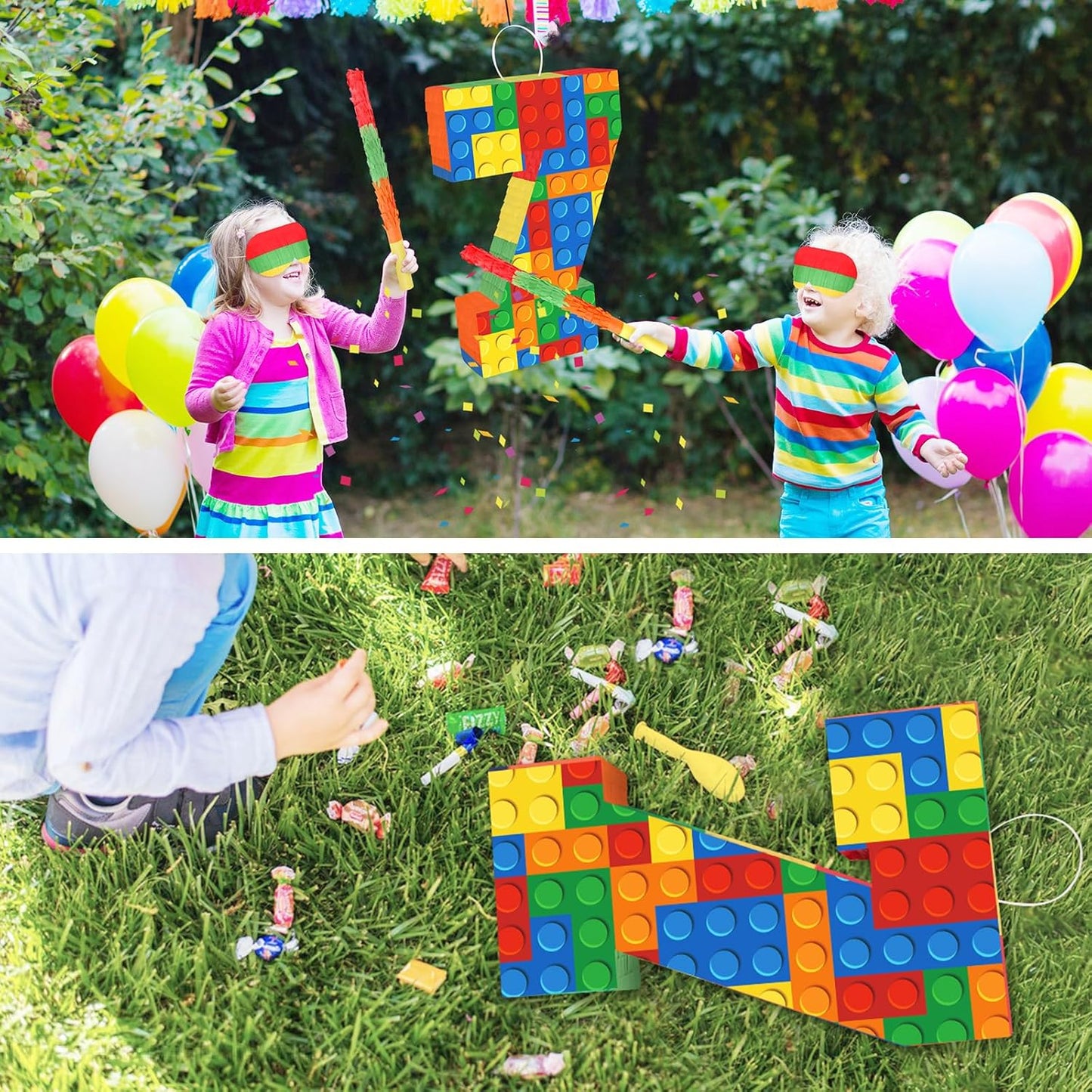 Hooqict Mexican Pinata with Blindfold and Bat Stick Party Pinata for Fiesta Carnival Cinco de Mayo Decorations Kids Adults Mexican Party Games Birthday Party Supplies