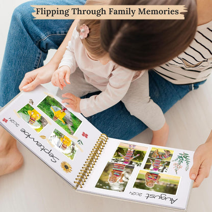 8 x 8 Inch Scrapbook Photo Album Linen Cover 20 Sheets/ 40 Pages, Hardcover Kraft White Pages Memory Book, for Travel Wedding Guest Book Christmas Baby Shower Fits 4x6 & Instant Photos, Beige