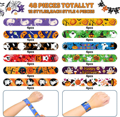 48 pcs 4th of July Slap Bracelets Toys, 4th of July Party Favors Supplies Patriotic Accessories Decorations