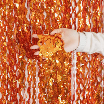 4 Pack Wavy Champagne Gold Metallic Tinsel Foil Fringe Curtains Backdrop - 3.3X6.6ft Foil Fringe Backdrop for Parties | Door Streamers for Birthday | Photo Booth Backdrops Party Decor