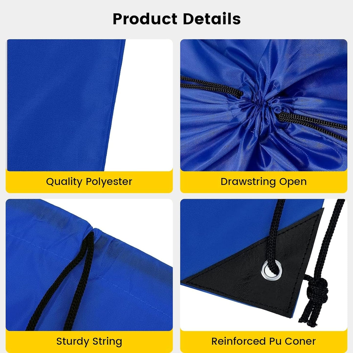 Vorspack 10 Pcs Drawstring Bags Bulk - Drawstring Backpack Draw String Back Bag for Gift, DIY, Party, Gym, Trip - 10 Colors