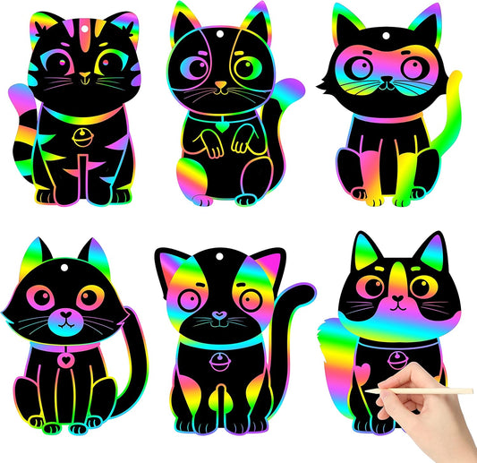 CY2SIDE Puppy Animal Color Scratch Bookmarks, DIY Dog Scratch Card for Birthday Party Decors, Puppy Dog Pet Magic Art Rainbow Color Paper Cards for Birthday Party Supplies