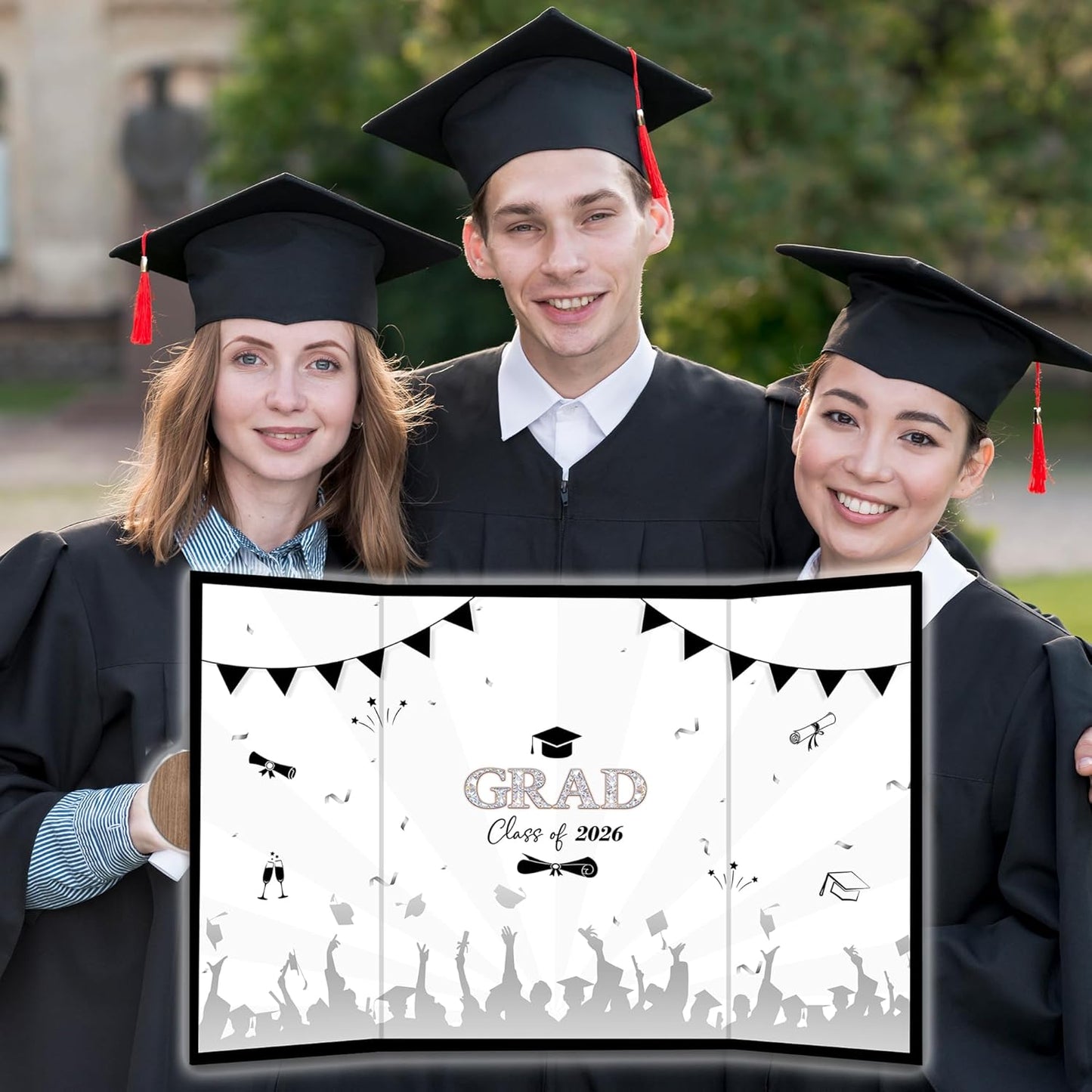 Class of 2026 Graduation Guest Book - 18''x 12'' Minimalist Graduation Signature Book - High School College Guest Book Alternative Signature Board Card - Grad Party Decor & Supplies-A05