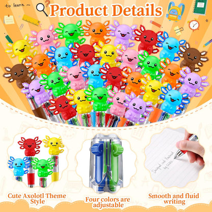 CZWZ 20Pcs Mini Multicolor Pens in One 4-in-1 Cute Pens Bulk for Kids, Fun Kawaii Ballpoint Pens for Birthdays and Children's Party Favors Gifts Teacher School Supplies