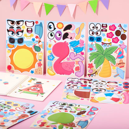 JOYIN 36 Sheets 9"x6" Make a face Stickers for Kids, Make Your Own Animal Stickers with Unicorn, Dinosaur, Sea and Safari Animals, Crafts Birthday Party Favors, Goodie Bags Classroom Activities