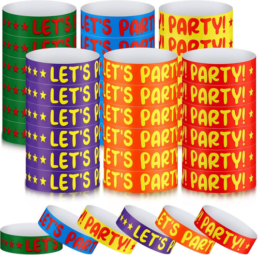 Teling 600 Pack Wristbands Paper for Events Arm Bands for Parties Lightweight Neon Colored Hand Bands for Events Party(Mixed Colors)