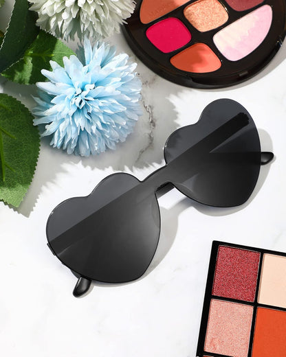 Frienda 8 Pairs Heart Shaped Sunglasses for Women Rimless Heart Glasses Candy Color Sunglasses for Party Favor