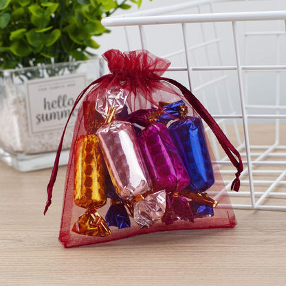 100pcs White Organza Bags 2x3 inch Sheer Drawstring Gift Bags Jewelry Pouches Wedding Party Christmas Favor Gift Bags, Little Mesh Gift Pouches Mini Candy Bags for Small Presents Earrings