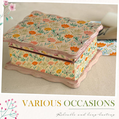 Crtiin 20 Pack Decoupage Napkins Floral Napkins Flower Cocktail Paper Decorative Toilet for Valentine's Day Birthday Party Beautiful Gorgeous, 20 Styles Each 6.5 Inches(Style 1)