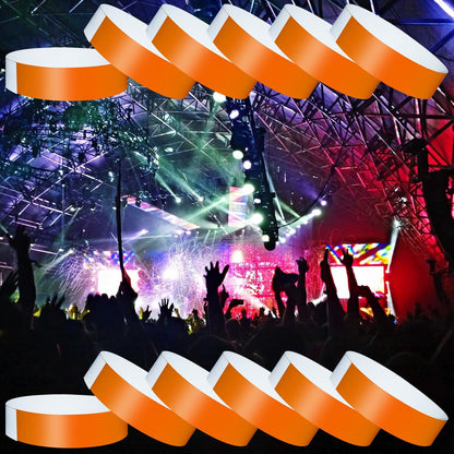 1200 Pcs Plastic Paper Wristbands for Events Neon Color Wrist Bands Concert Identification Wristbands Paper Bracelets Wristbands Party Hand Bands (Multicolor)