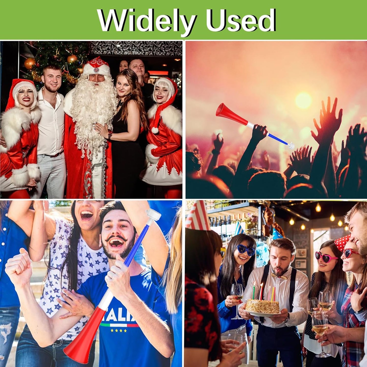 Collapsible Stadium Horn Noise Maker 24 Inch Vuvuzela Plastic Trumpet Horn Blow Horns Noisemakers for Sporting Events Graduation Games School Sports Party Supplies Favors Accessories